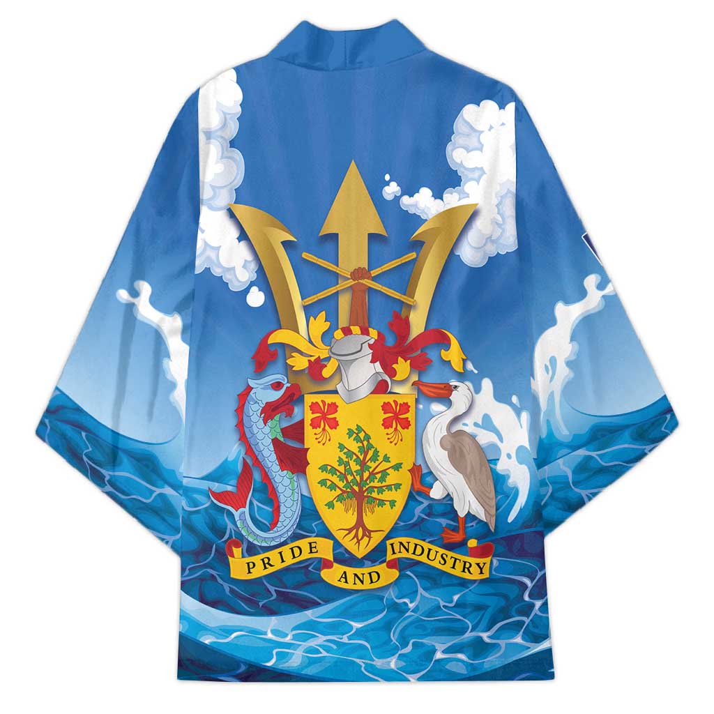 Barbados Independence Day Kimono Gold Trident and Flying Fish - Wonder Print Shop