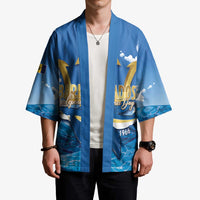 Barbados Independence Day Kimono Gold Trident and Flying Fish - Wonder Print Shop
