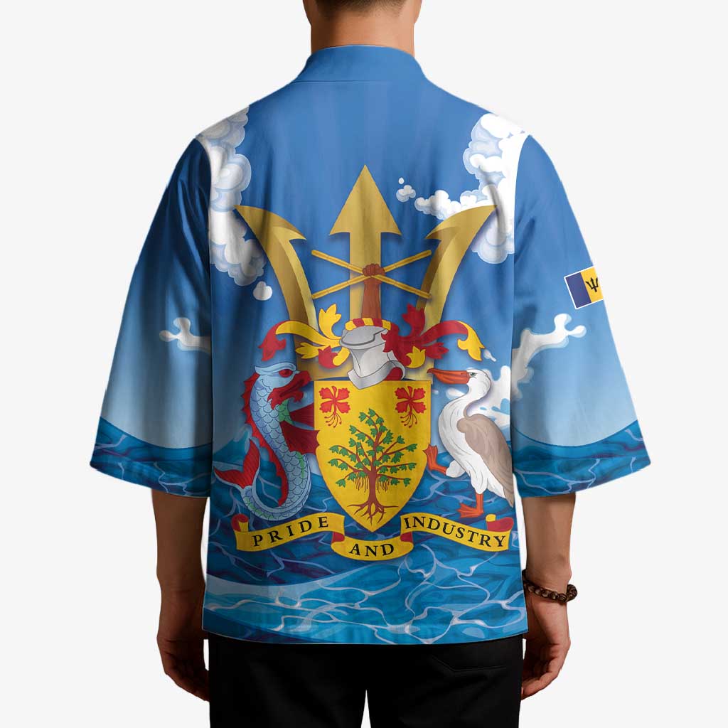 Barbados Independence Day Kimono Gold Trident and Flying Fish - Wonder Print Shop