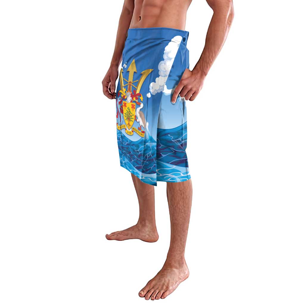 Barbados Independence Day Lavalava Gold Trident and Flying Fish - Wonder Print Shop