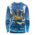 Barbados Independence Day Long Sleeve Shirt Gold Trident and Flying Fish - Wonder Print Shop