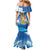 Barbados Independence Day Mermaid Dress Gold Trident and Flying Fish - Wonder Print Shop