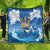 Barbados Independence Day Quilt Gold Trident and Flying Fish - Wonder Print Shop