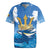 Barbados Independence Day Rugby Jersey Gold Trident and Flying Fish - Wonder Print Shop
