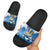 Barbados Independence Day Slide Sandals Gold Trident and Flying Fish - Wonder Print Shop