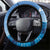 Barbados Independence Day Steering Wheel Cover Gold Trident and Flying Fish - Wonder Print Shop