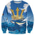 Barbados Independence Day Sweatshirt Gold Trident and Flying Fish - Wonder Print Shop