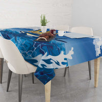 Barbados Independence Day Tablecloth Gold Trident and Flying Fish - Wonder Print Shop
