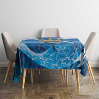 Barbados Independence Day Tablecloth Gold Trident and Flying Fish - Wonder Print Shop