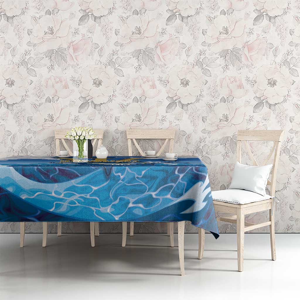 Barbados Independence Day Tablecloth Gold Trident and Flying Fish - Wonder Print Shop