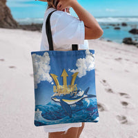 Barbados Independence Day Tote Bag Gold Trident and Flying Fish - Wonder Print Shop