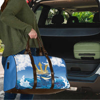 Barbados Independence Day Travel Bag Gold Trident and Flying Fish - Wonder Print Shop