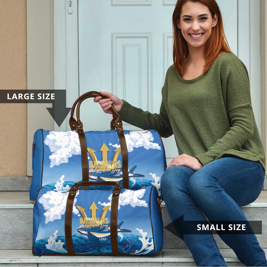 Barbados Independence Day Travel Bag Gold Trident and Flying Fish - Wonder Print Shop