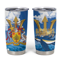 Barbados Independence Day Tumbler Cup Gold Trident and Flying Fish - Wonder Print Shop