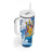 Barbados Independence Day Tumbler With Handle Gold Trident and Flying Fish - Wonder Print Shop