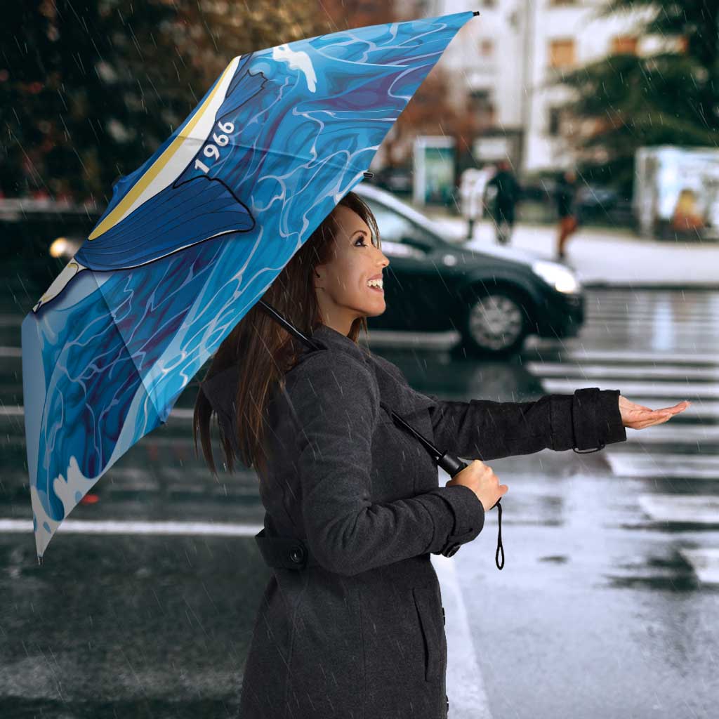 Barbados Independence Day Umbrella Gold Trident and Flying Fish - Wonder Print Shop