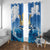 Barbados Independence Day Window Curtain Gold Trident and Flying Fish - Wonder Print Shop