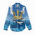 Barbados Independence Day Women Casual Shirt Gold Trident and Flying Fish - Wonder Print Shop