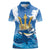 Barbados Independence Day Women Polo Shirt Gold Trident and Flying Fish - Wonder Print Shop