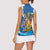 Barbados Independence Day Women Sleeveless Polo Shirt Gold Trident and Flying Fish - Wonder Print Shop