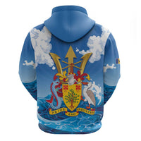 Barbados Independence Day Zip Hoodie Gold Trident and Flying Fish - Wonder Print Shop