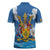 Barbados Independence Day Zipper Polo Shirt Gold Trident and Flying Fish - Wonder Print Shop