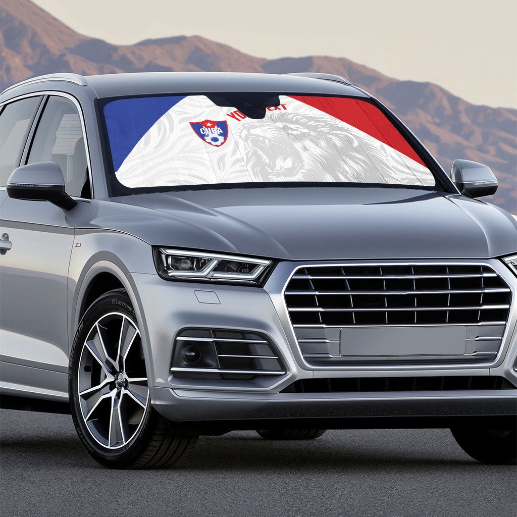 Cuba Football 2026 Custom Auto Sun Shade Vamos Los Leones del Caribe