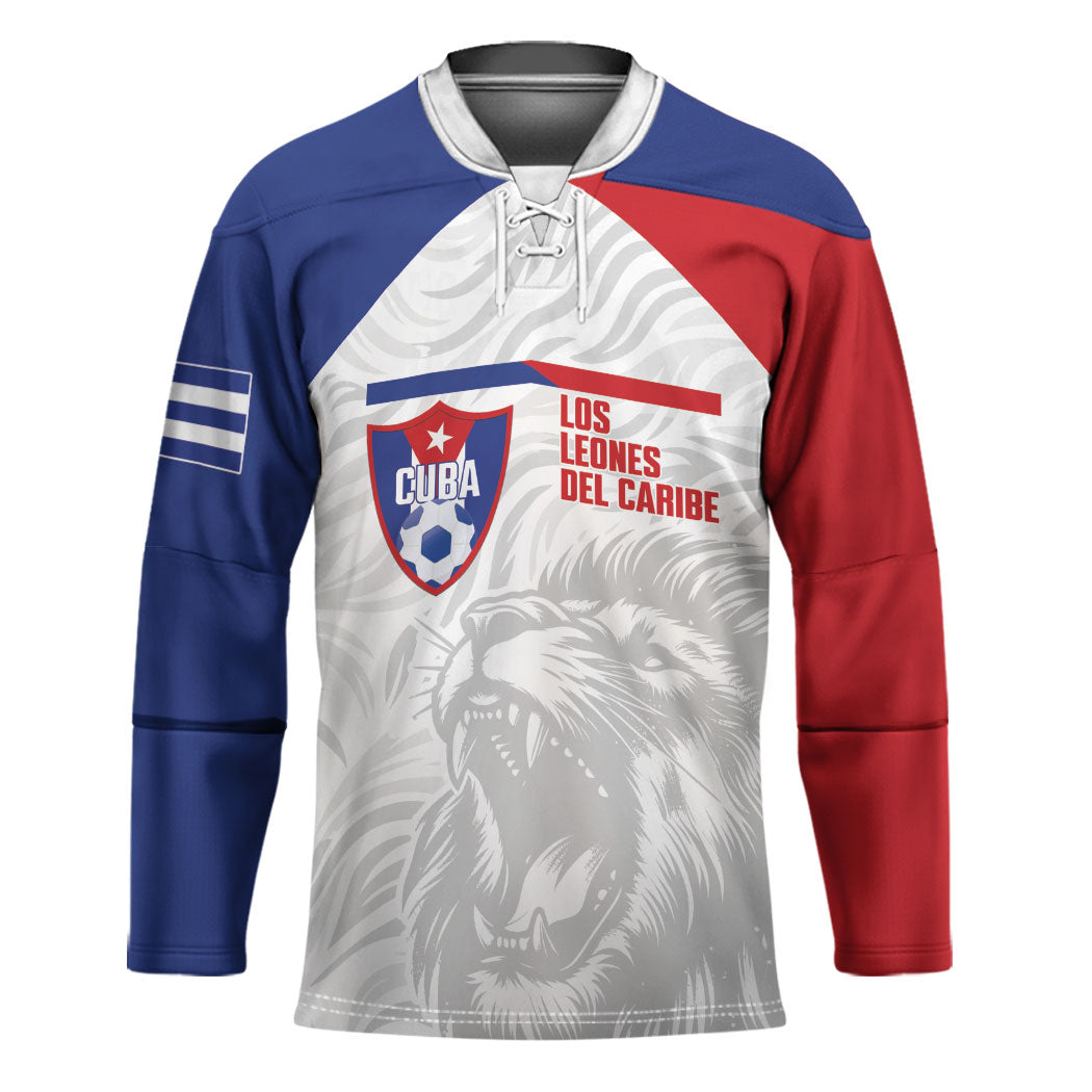 Cuba Football 2026 Custom Hockey Jersey Vamos Los Leones del Caribe