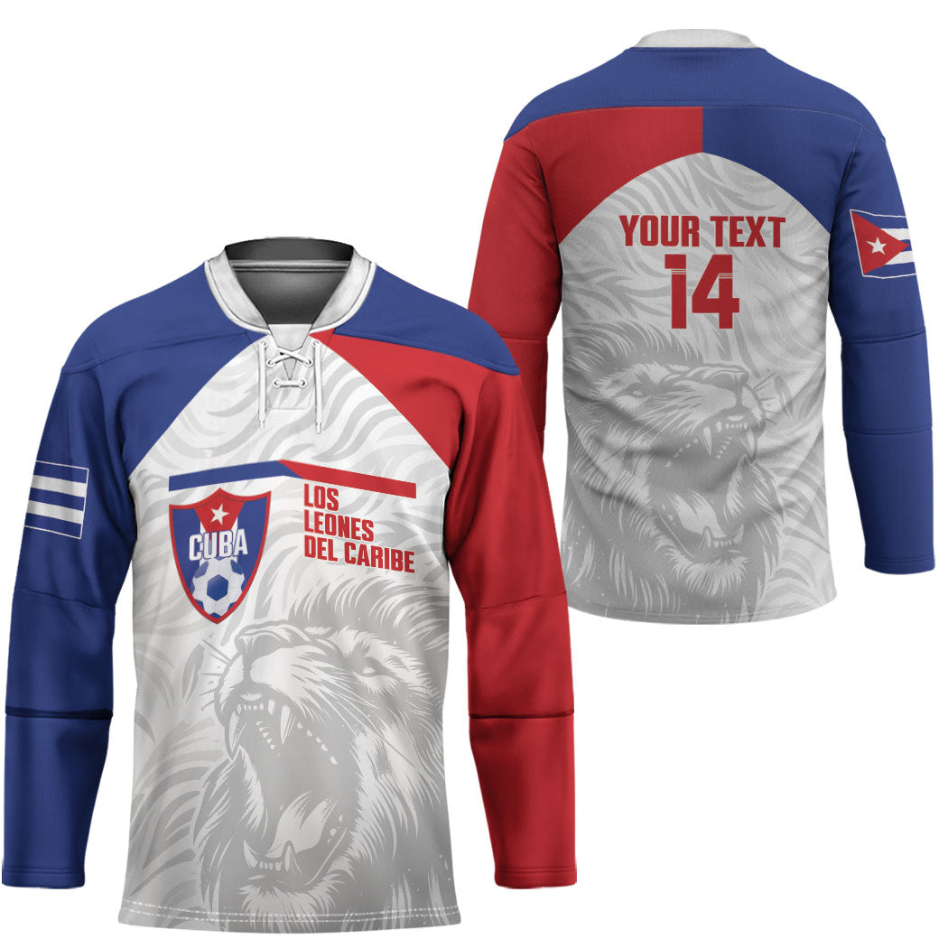 Cuba Football 2026 Custom Hockey Jersey Vamos Los Leones del Caribe