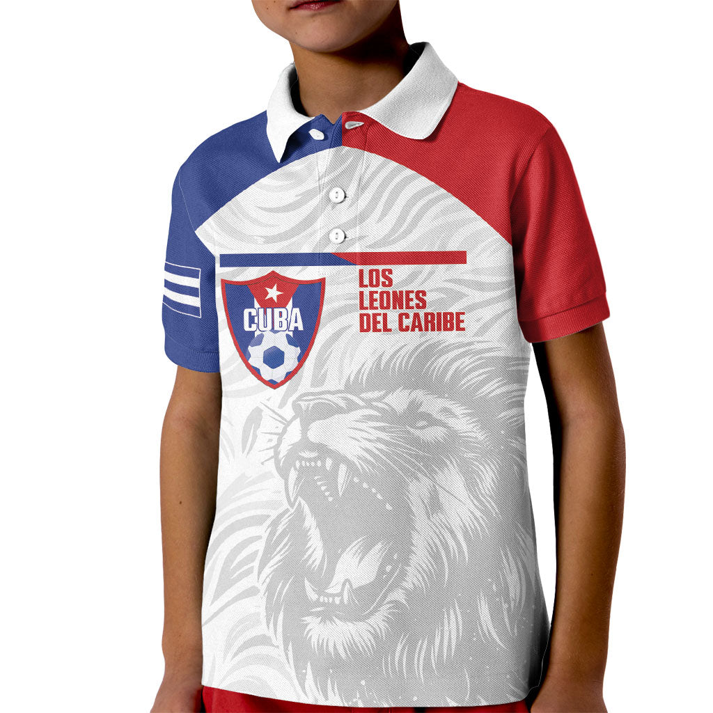Cuba Football 2026 Custom Kid Polo Shirt Vamos Los Leones del Caribe