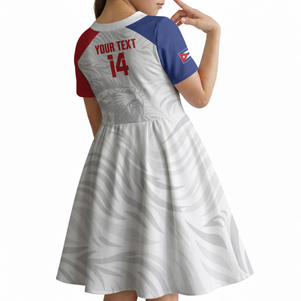 Cuba Football 2026 Custom Kid Short Sleeve Dress Vamos Los Leones del Caribe