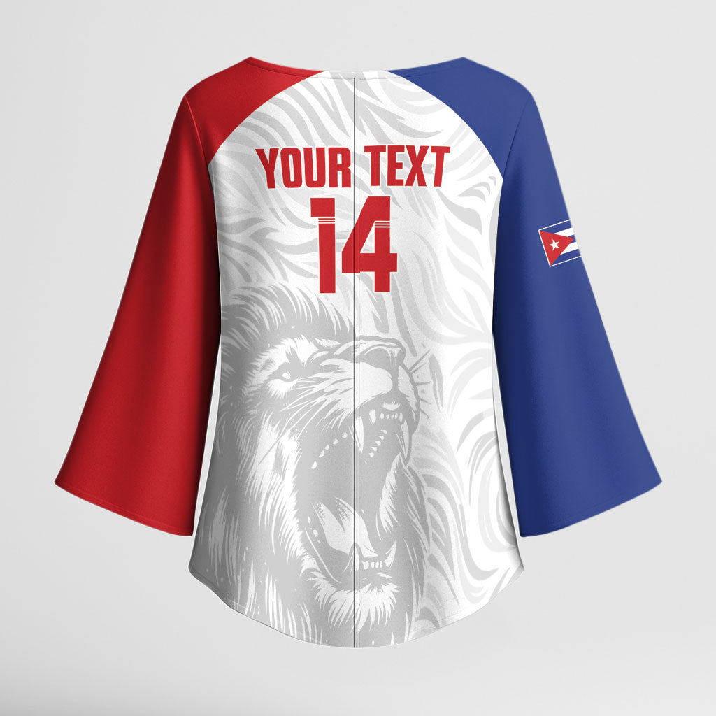 Cuba Football 2026 Custom Kimono Sleeve Blouse Vamos Los Leones del Caribe
