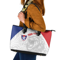 Cuba Football 2026 Custom Leather Tote Bag Vamos Los Leones del Caribe