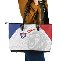 Cuba Football 2026 Custom Leather Tote Bag Vamos Los Leones del Caribe