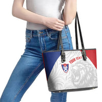 Cuba Football 2026 Custom Leather Tote Bag Vamos Los Leones del Caribe