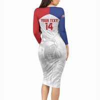 Cuba Football 2026 Custom Long Sleeve Bodycon Dress Vamos Los Leones del Caribe