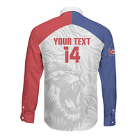Cuba Football 2026 Custom Long Sleeve Button Shirt Vamos Los Leones del Caribe