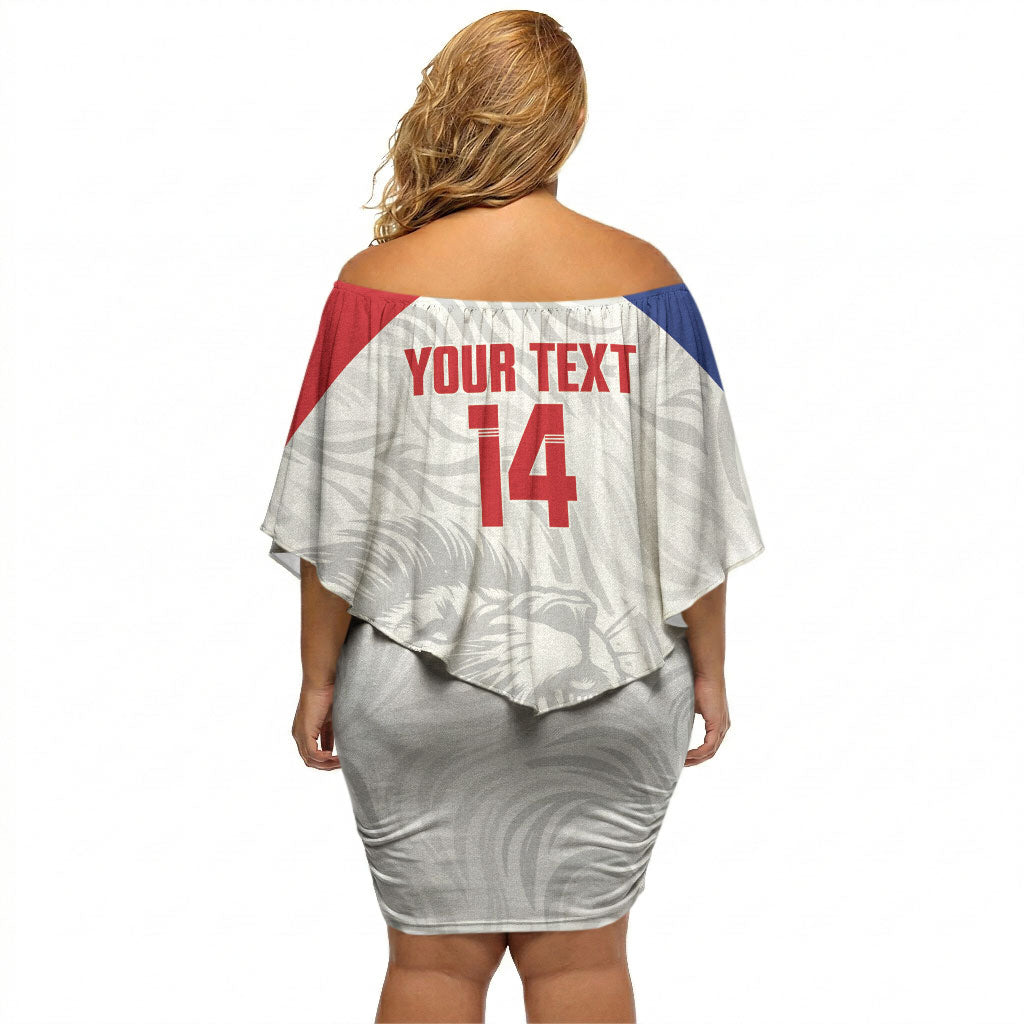 Cuba Football 2026 Custom Off Shoulder Short Dress Vamos Los Leones del Caribe