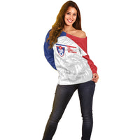 Cuba Football 2026 Custom Off Shoulder Sweater Vamos Los Leones del Caribe