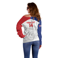 Cuba Football 2026 Custom Off Shoulder Sweater Vamos Los Leones del Caribe