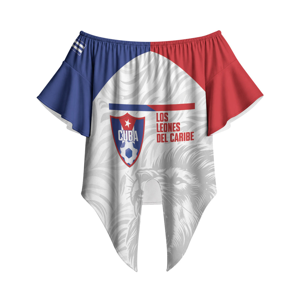 Cuba Football 2026 Custom Off Shoulder Wrap Waist Top Vamos Los Leones del Caribe