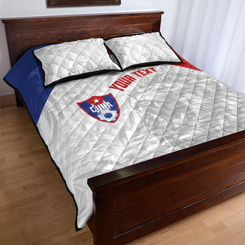Cuba Football 2026 Custom Quilt Bed Set Vamos Los Leones del Caribe