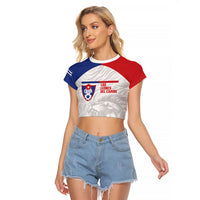 Cuba Football 2026 Custom Raglan Cropped T Shirt Vamos Los Leones del Caribe