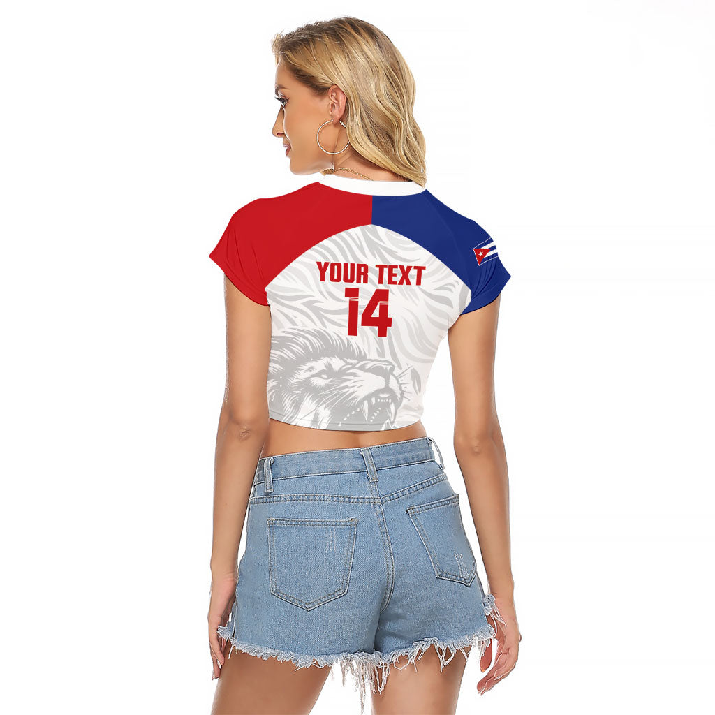 Cuba Football 2026 Custom Raglan Cropped T Shirt Vamos Los Leones del Caribe