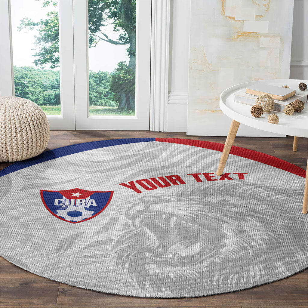 Cuba Football 2026 Custom Round Carpet Vamos Los Leones del Caribe