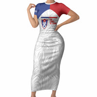 Cuba Football 2026 Custom Short Sleeve Bodycon Dress Vamos Los Leones del Caribe