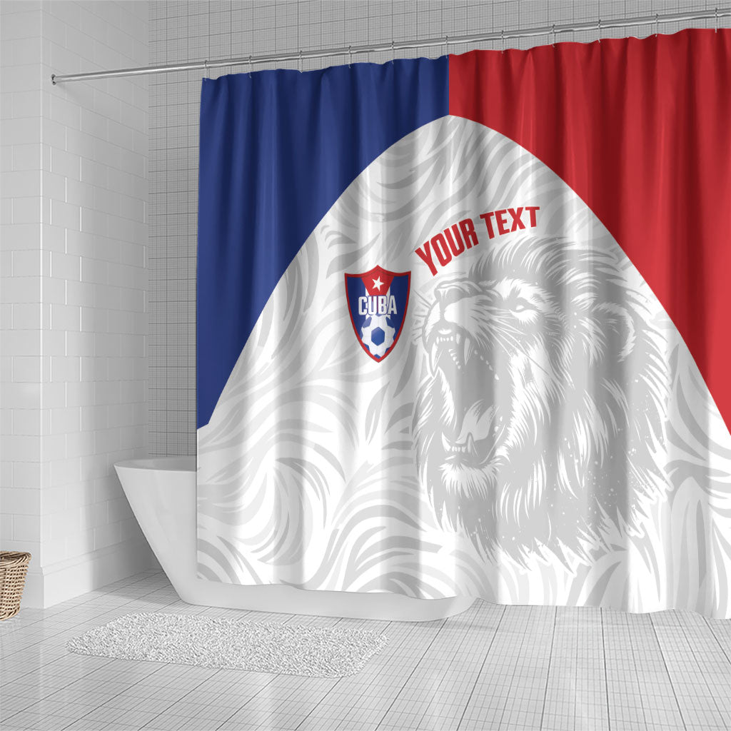 Cuba Football 2026 Custom Shower Curtain Vamos Los Leones del Caribe