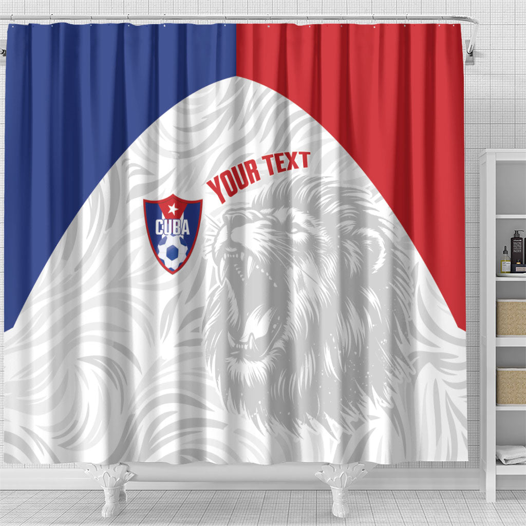 Cuba Football 2026 Custom Shower Curtain Vamos Los Leones del Caribe
