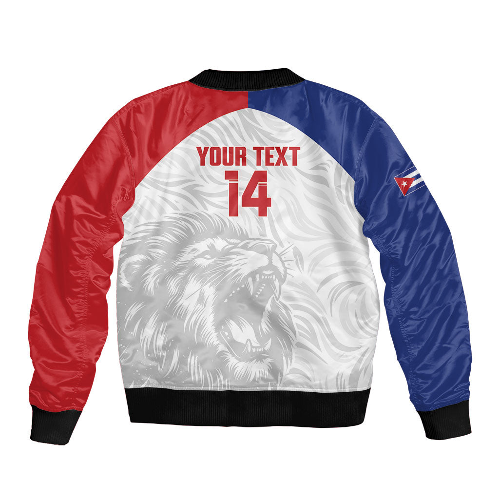 Cuba Football 2026 Custom Sleeve Zip Bomber Jacket Vamos Los Leones del Caribe