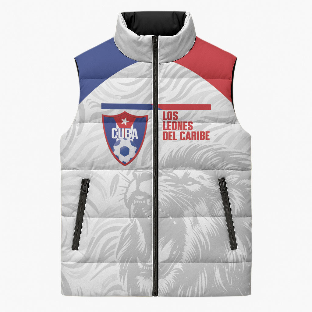 Cuba Football 2026 Custom Sleeveless Puffer Jacket Vamos Los Leones del Caribe